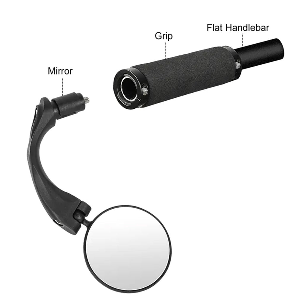 Bike Mirror, Adjustable Bycycle Rear View Mirror, Mountain Bikes, Road Bikes, eBikes, Left and Right （black）