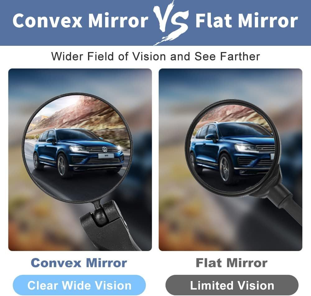 Bike Mirror, Adjustable Bycycle Rear View Mirror, Mountain Bikes, Road Bikes, eBikes, Left and Right （black）