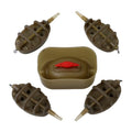 Inline Method Feeder Set Carp Fishing Tackle 4 Inline Method Feeders with 1 Rubber Mould Carp Fishing Accessories