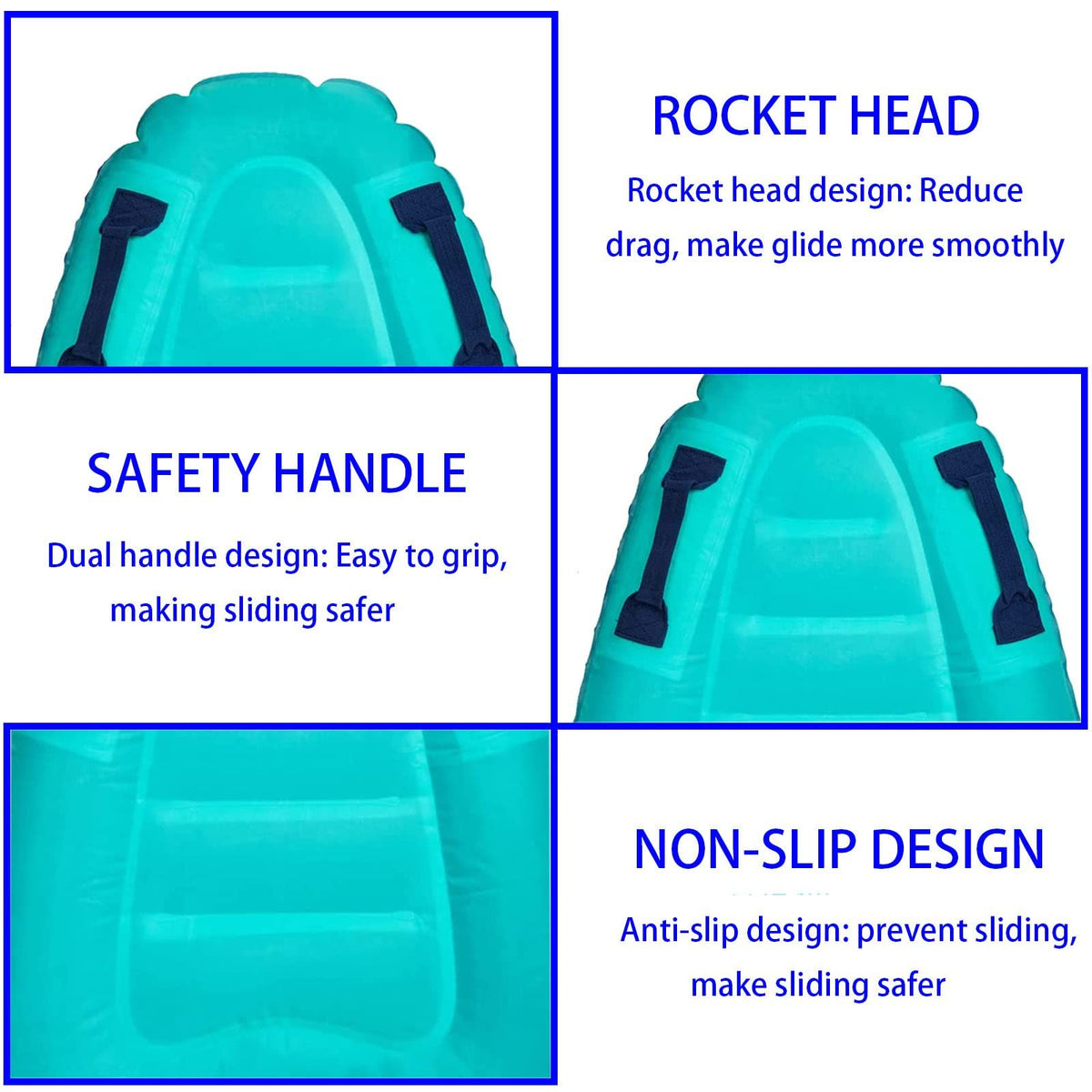Inflatable Boards for Beach Inflatable Surfboard Portable Bodyboard with Handles Lightweight Soft Body Boards for Kids Surfboards