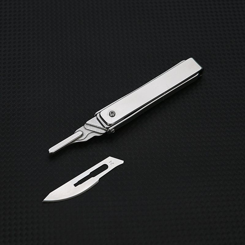 Folding Scalpel Pocket Knife, Utility Surgical Knives With Replaceable Razor Blades for Outdoor Hunting Everyday Carry