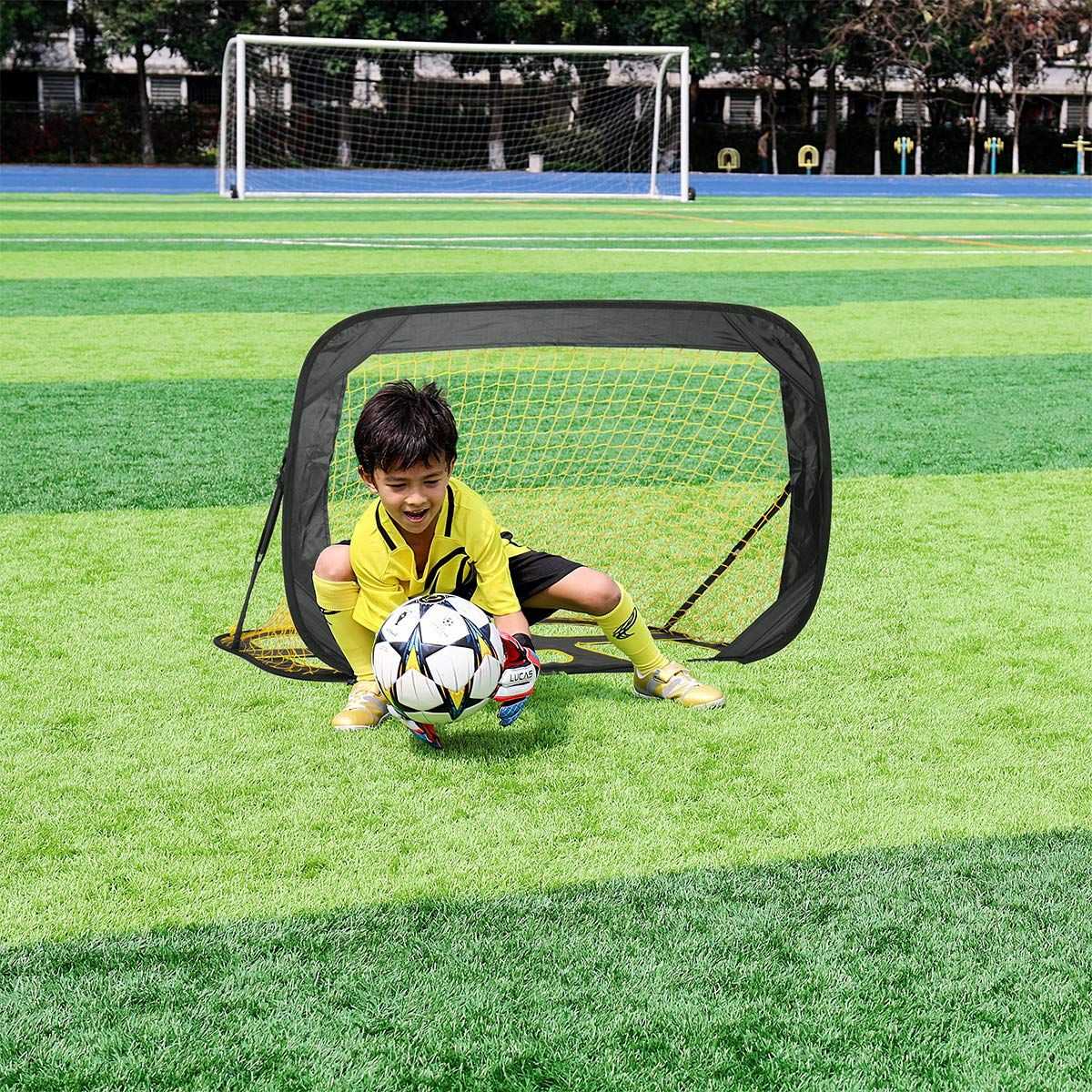 2 in 1 Pop Up Kids Soccer Goal - Indoor/Outdoor Soccer Target Net for Improving Passing and Shooting Accuracy | Portable