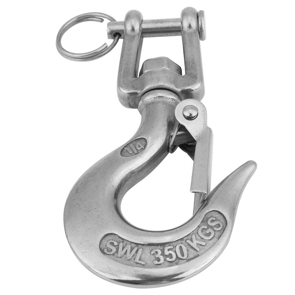 Swivel Eye Hook, 304 Stainless Steel Swivel Eye Clevis Lifting Chain Snap Hook 350KG Working Load Limit
