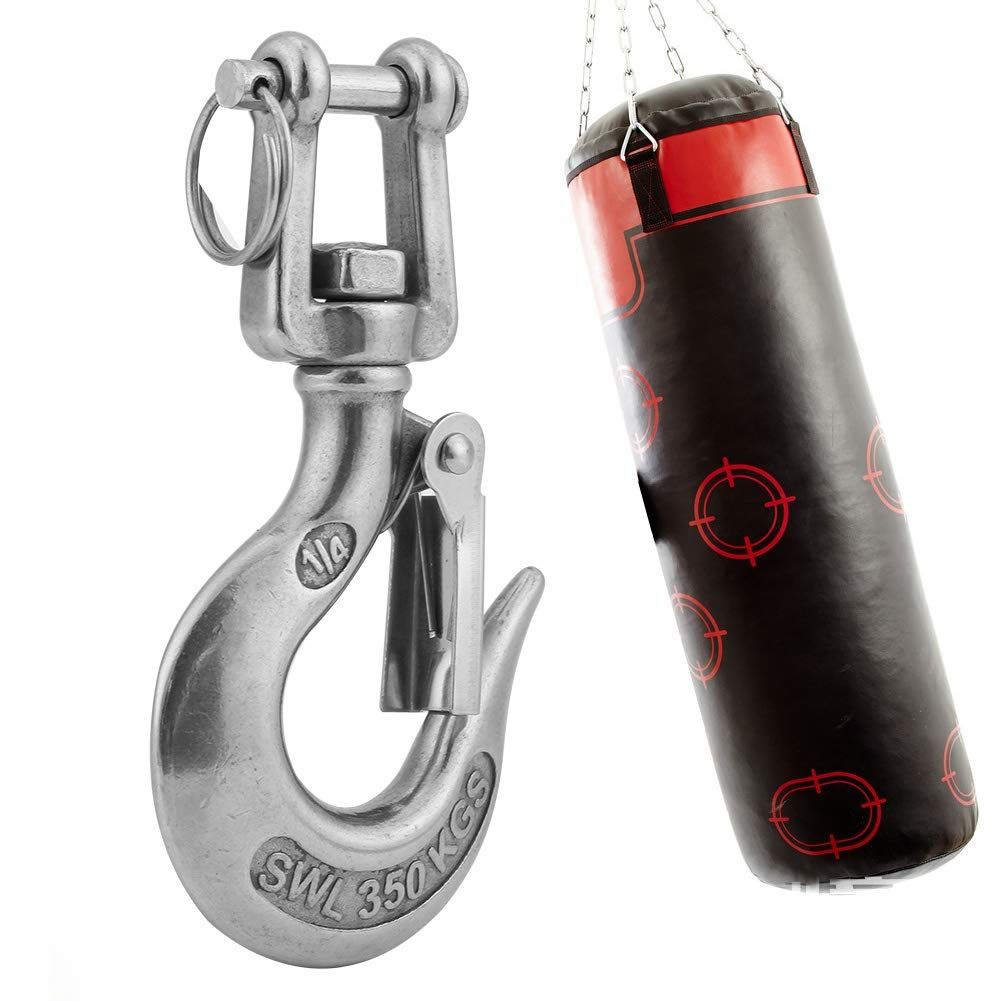 Swivel Eye Hook, 304 Stainless Steel Swivel Eye Clevis Lifting Chain Snap Hook 350KG Working Load Limit
