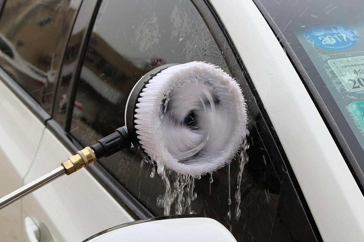 1/4” Rotary Wash Brush for Pressure Washers Pressure Washer BrushUses water flow from pressure washer to gently spin