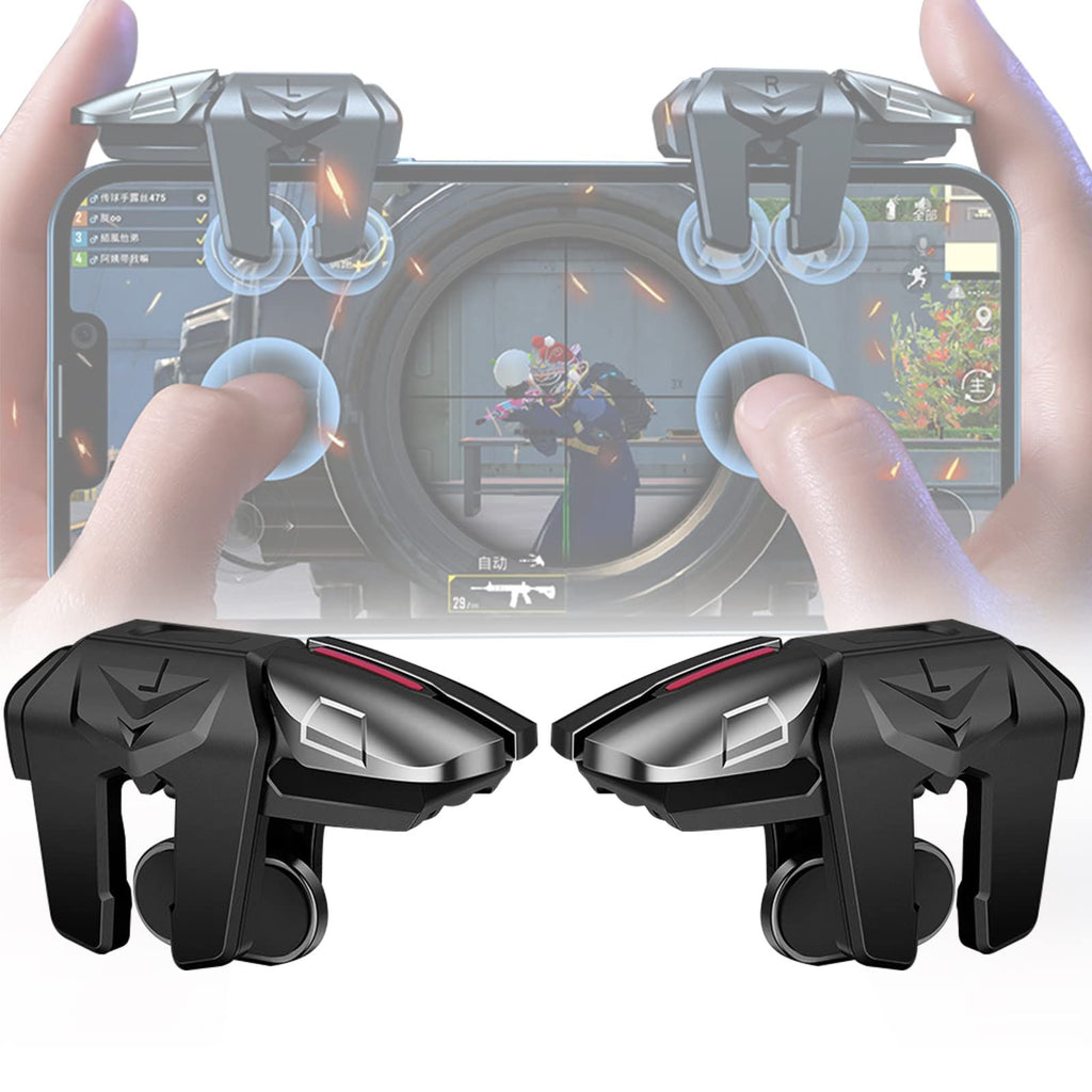 Cell Phone Triggers with 4 Buttons Gamer Thimbles for Shooting New High Precision Mapping Tech To Best Simulate Human Finger Touch.