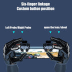 Cell Phone Triggers with 4 Buttons Gamer Thimbles for Shooting New High Precision Mapping Tech To Best Simulate Human Finger Touch.