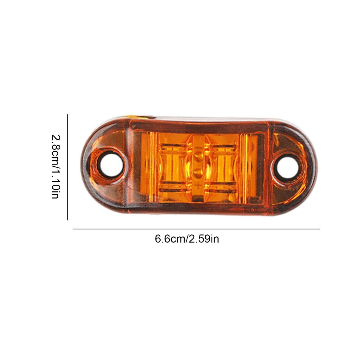 2x Oval  Side Marker Lights Lamps 2 Diodes Surface Mount, Boat Marine LED Courtesy Lights, clearance and side marker lights