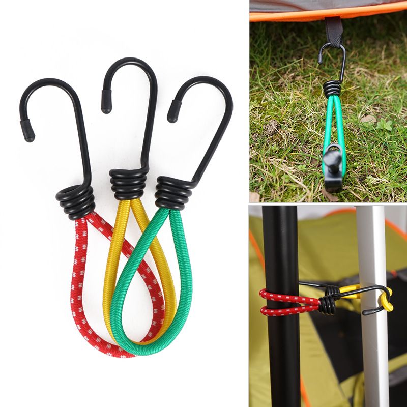 3 PCS Outdoor Camping Tent Outdoor Accessories Camping Canopy Tent Awning Clamp Elastic Rope Buckle Fixed Binding Strap