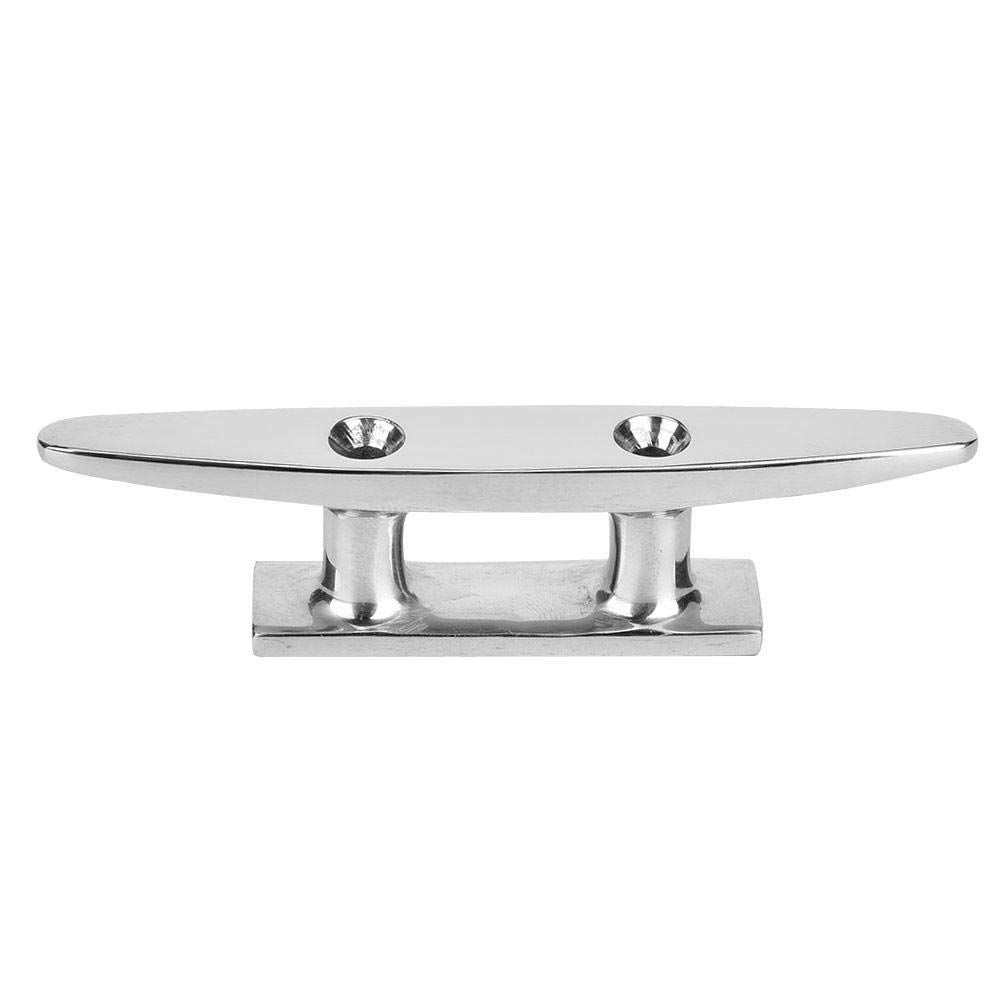 4in Boat Cleat, Mooring Boat Deck Cleats Boat Rope Cleats Stainless Steel Open Base Cleat Polished Boat Accessory(4in)