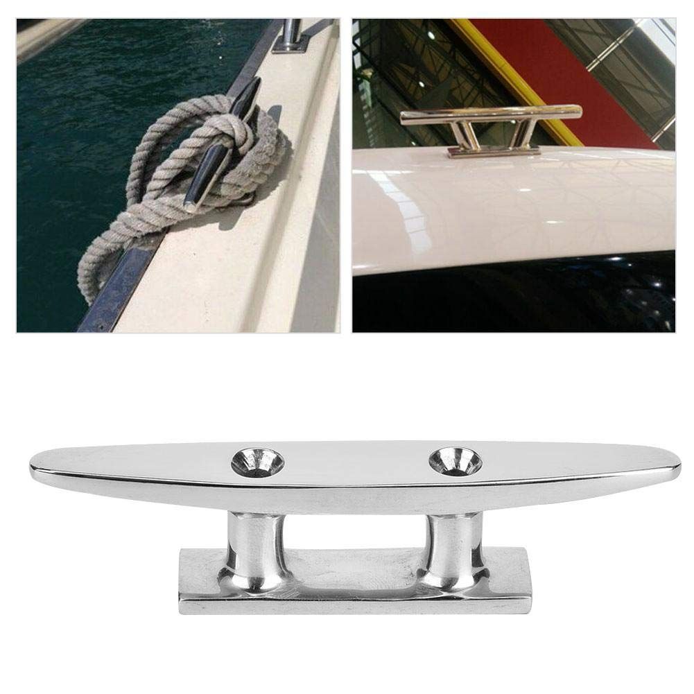 4in Boat Cleat, Mooring Boat Deck Cleats Boat Rope Cleats Stainless Steel Open Base Cleat Polished Boat Accessory(4in)