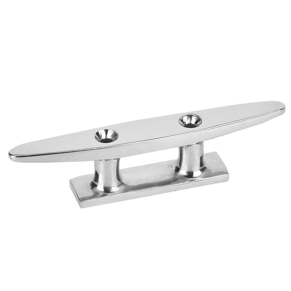 4in Boat Cleat, Mooring Boat Deck Cleats Boat Rope Cleats Stainless Steel Open Base Cleat Polished Boat Accessory(4in)