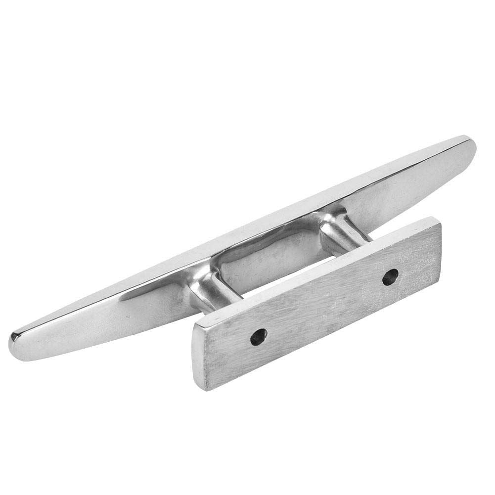 4in Boat Cleat, Mooring Boat Deck Cleats Boat Rope Cleats Stainless Steel Open Base Cleat Polished Boat Accessory(4in)