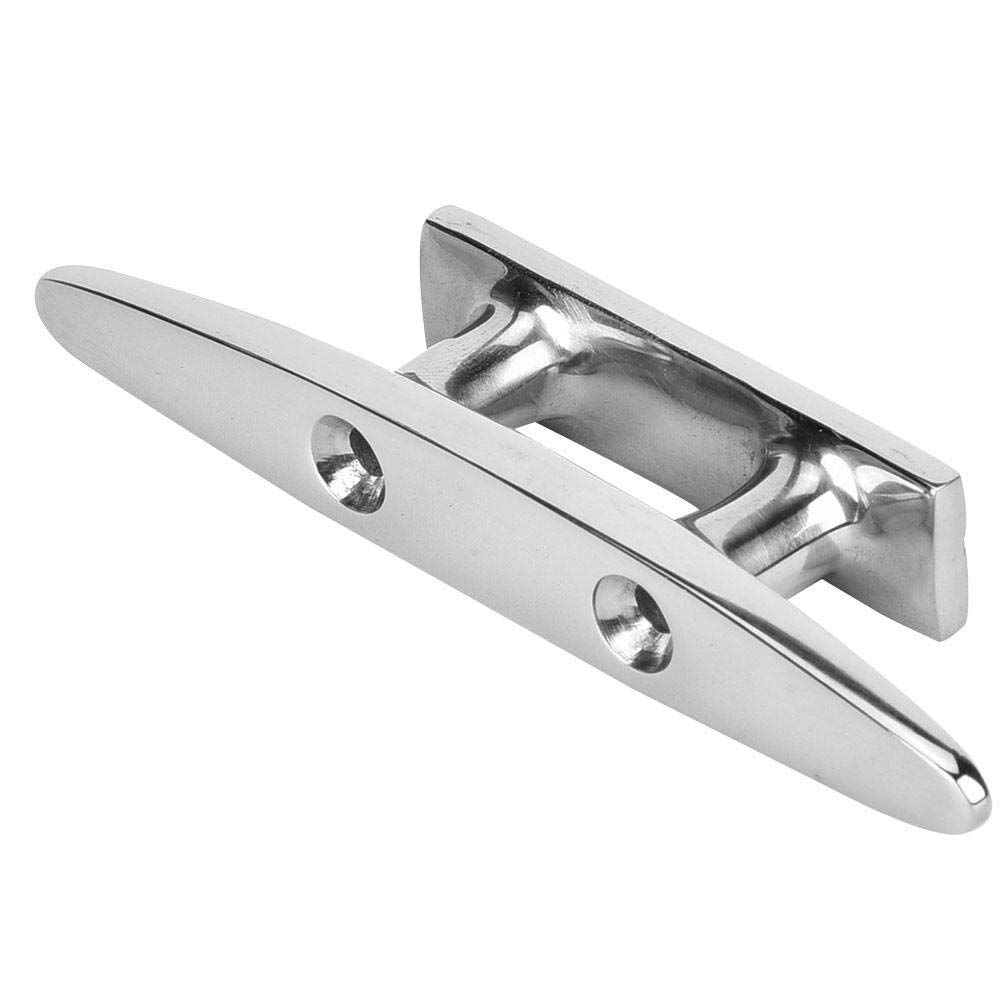 4in Boat Cleat, Mooring Boat Deck Cleats Boat Rope Cleats Stainless Steel Open Base Cleat Polished Boat Accessory(4in)