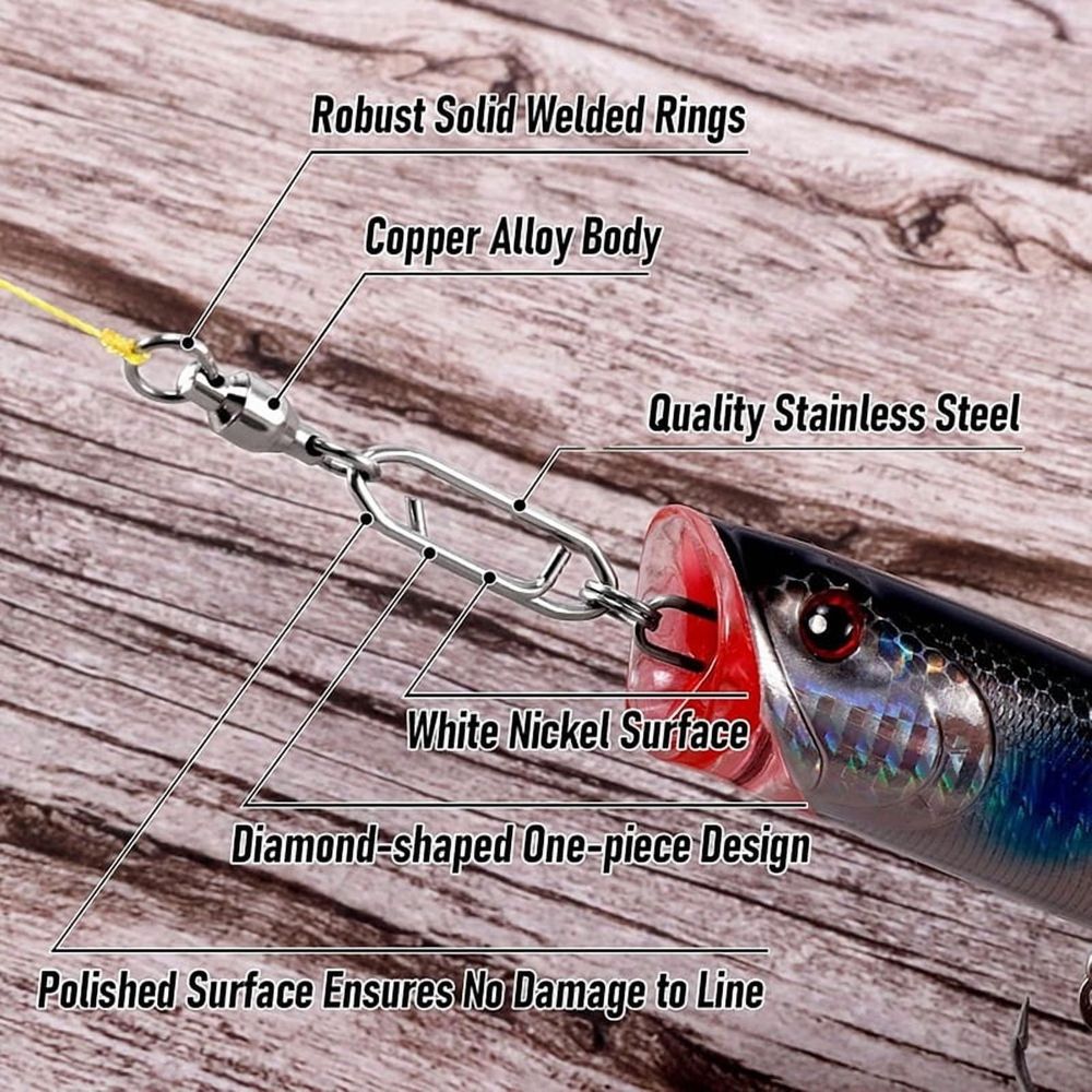 30Pack Fishing Speed Clips Quick Change Snap Swivels, Ball Bearing Swivel Power Swivels ywm58