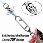 30Pack Fishing Speed Clips Quick Change Snap Swivels, Ball Bearing Swivel Power Swivels ywm58