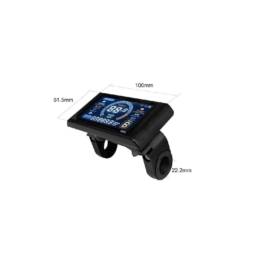 Electric Bike Display 24V-72V Waterproof LCD S966 Controller Panel Dashboard,SM Connector
