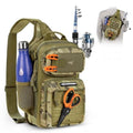 Multifunctional Sling Fishing Backpack For Anglers, Kayak, Hiking & Outdoor Fishing Trips (Olive Green)