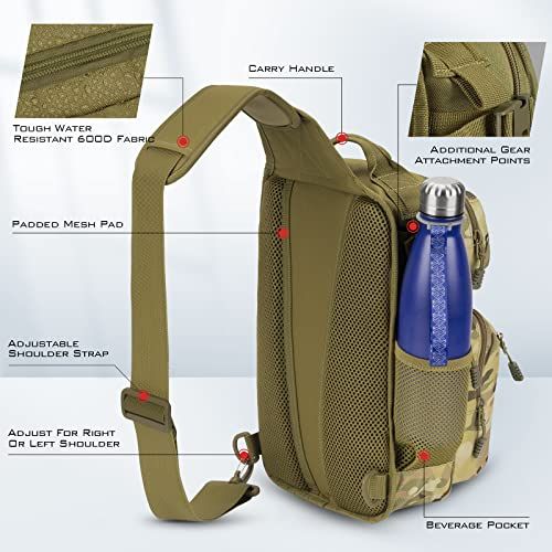 Multifunctional Sling Fishing Backpack For Anglers, Kayak, Hiking & Outdoor Fishing Trips (Olive Green)