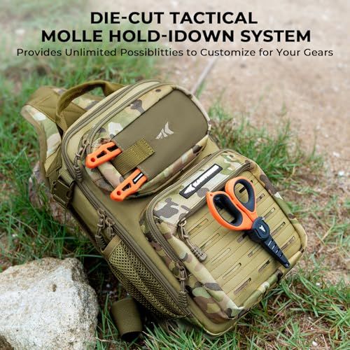 Multifunctional Sling Fishing Backpack For Anglers, Kayak, Hiking & Outdoor Fishing Trips (Olive Green)