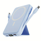 Portable Power Bank Digital Display Power Bank Built-In Cable Power Bank Power - White - Size 01