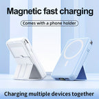 Portable Power Bank Digital Display Power Bank Built-In Cable Power Bank Power - White - Size 01