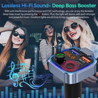 Bluetooth 5.0 FM Transmitter Car Adapter with PD 20W Fast Charger and Dual USB Ports in Black
