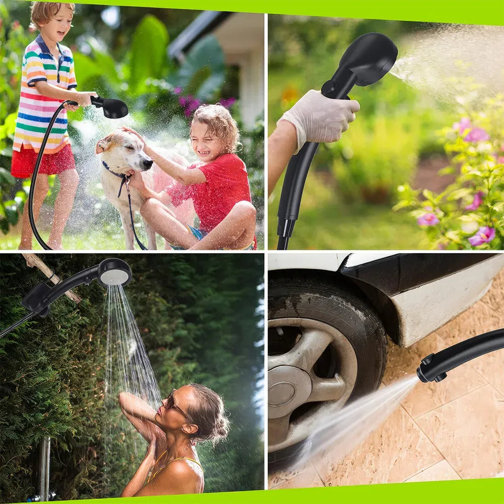 Portable Camping Shower, 6000mAh Rechargeable Grey Shower Pump with LED Display