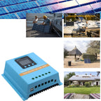 Blue 80A MPPT Solar Charge Controller with LCD Display and Dual USB Ports