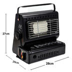 Portable Butane Gas Heater in Black for Camping, Hiking, and Outdoor Use - Red