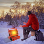 Portable Butane Gas Heater in Black for Camping, Hiking, and Outdoor Use