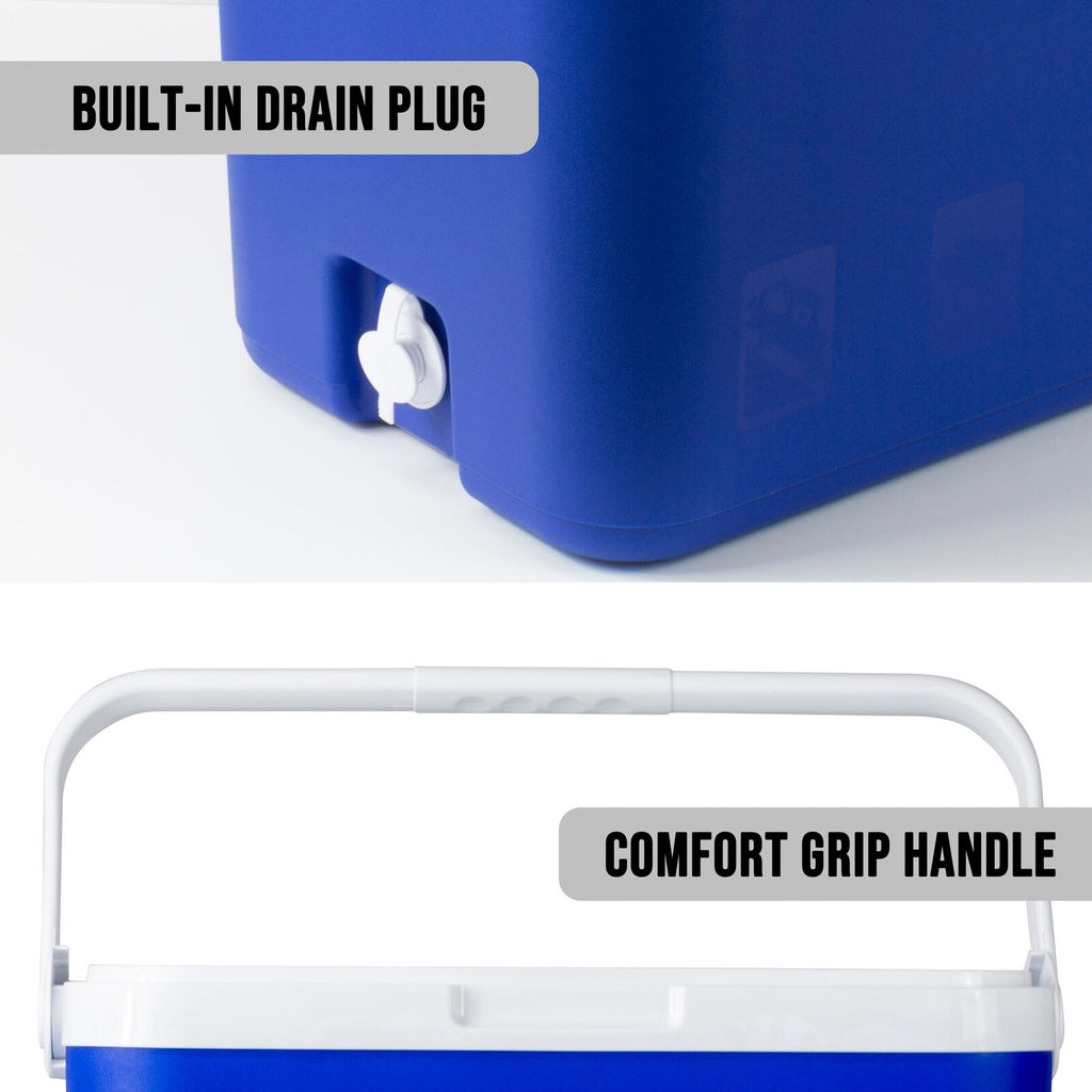 33L Portable Cooler Box Ice Chest for Picnic, Camping, Fishing, Caravan
