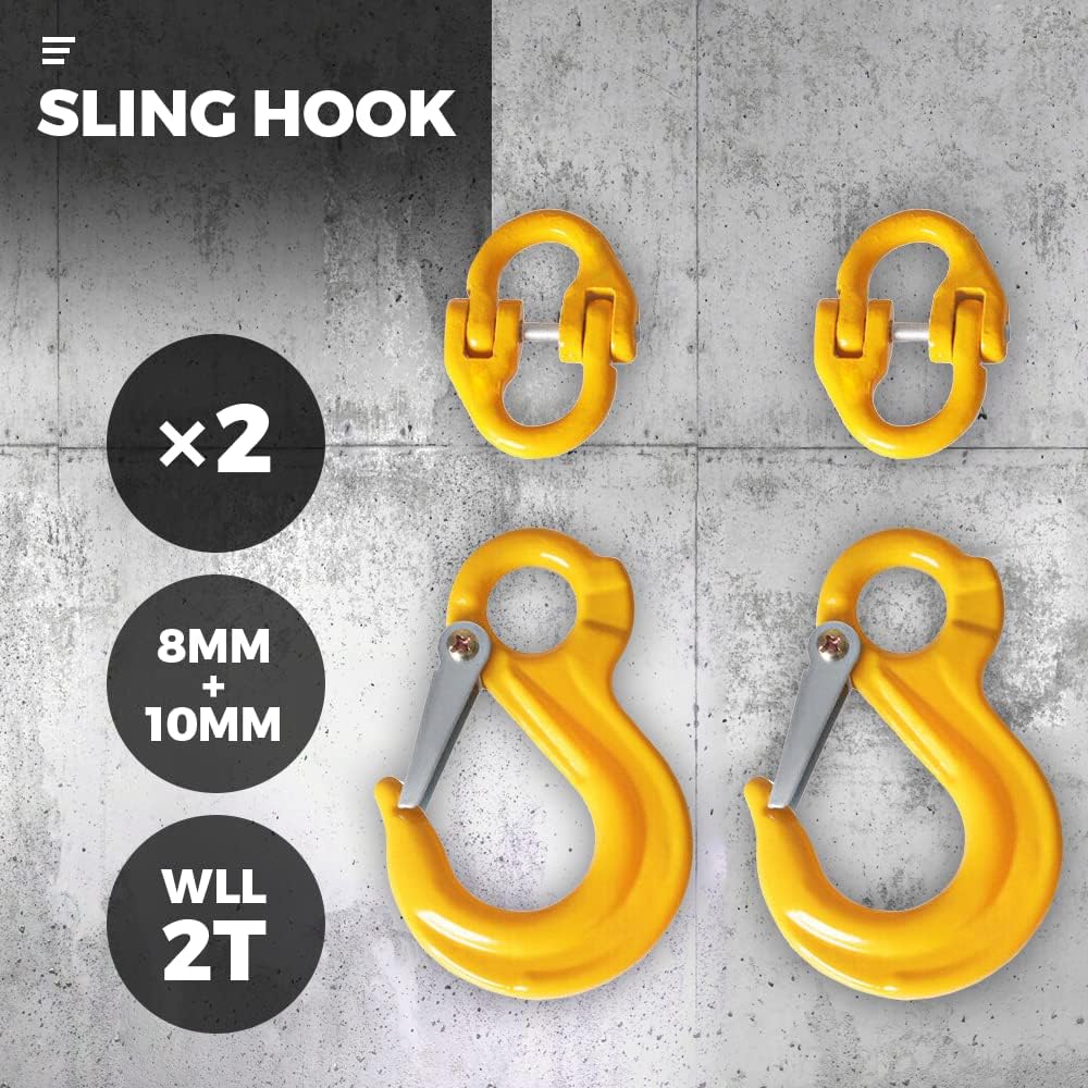 8/10mm Hammerlock +Eye Sling Hook Safety Chain Caravan Trailer connecting Extend