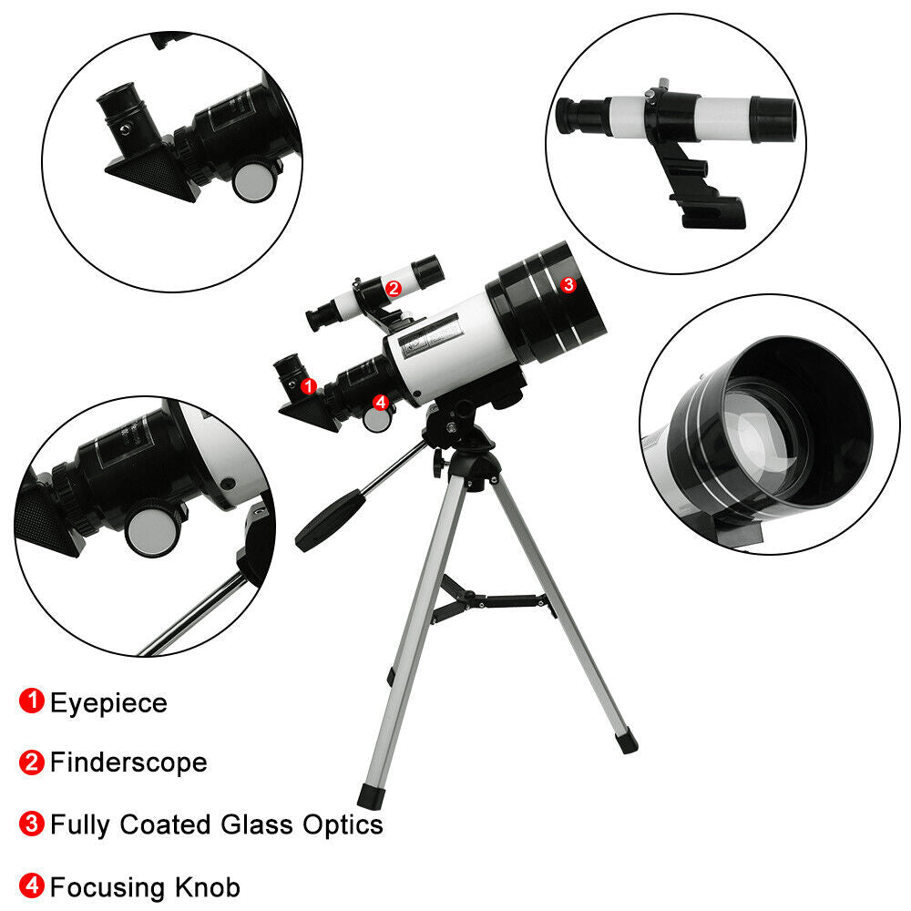 Astronomical Telescope 150x With Tripod Phone Adapter Monocular Moon Observation