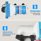 11.3LPM 55PSI 12V Water Pump for Caravan Motorhome Camper Trailer Boat RV