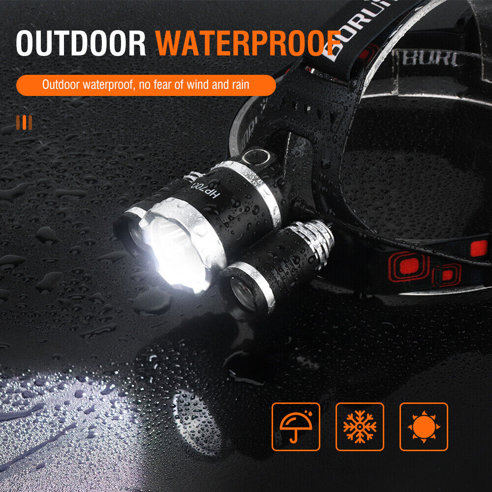 HP700 LED Headlamp Head Torch Lamp Rechargeable Light Headlight  Camping
