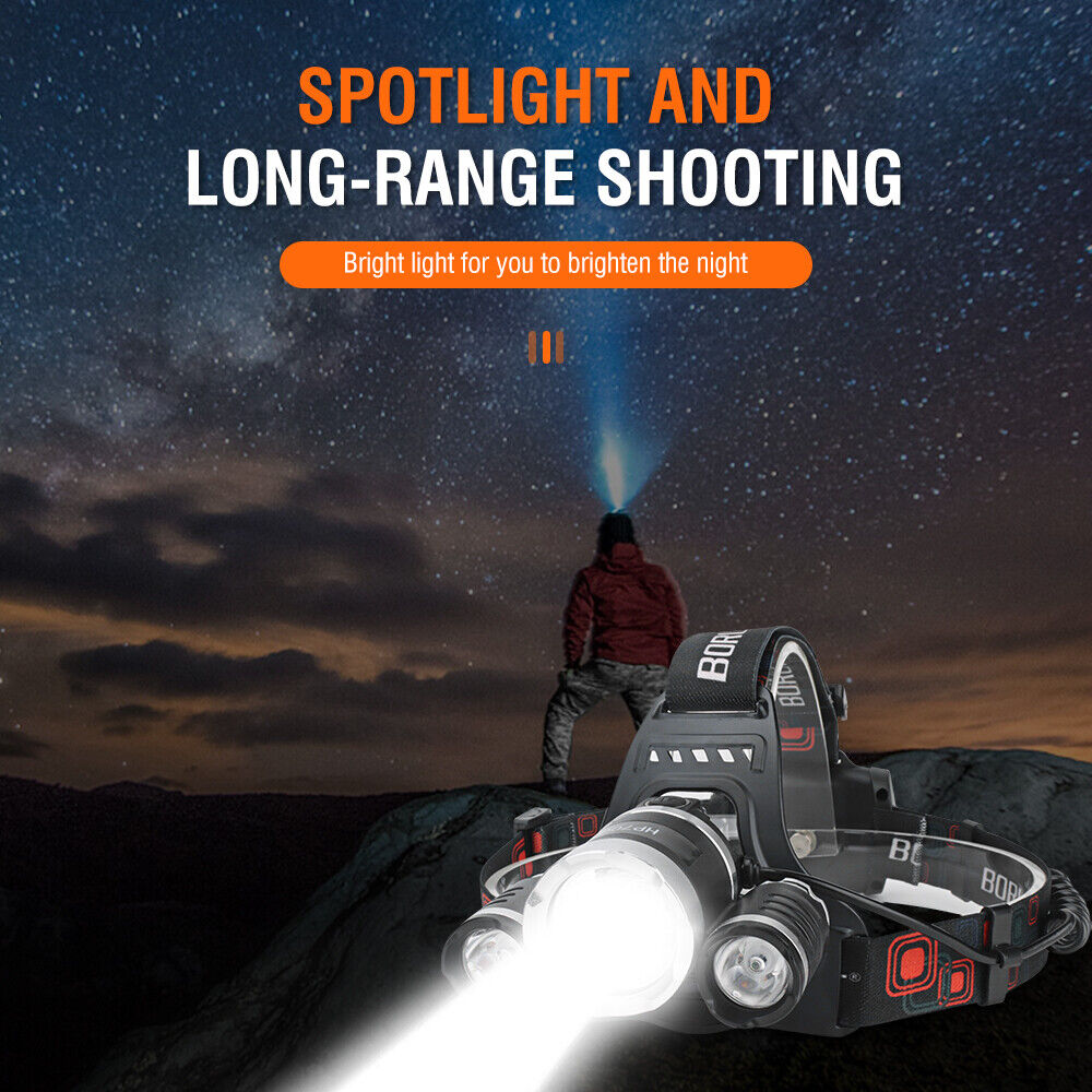 HP700 LED Headlamp Head Torch Lamp Rechargeable Light Headlight  Camping