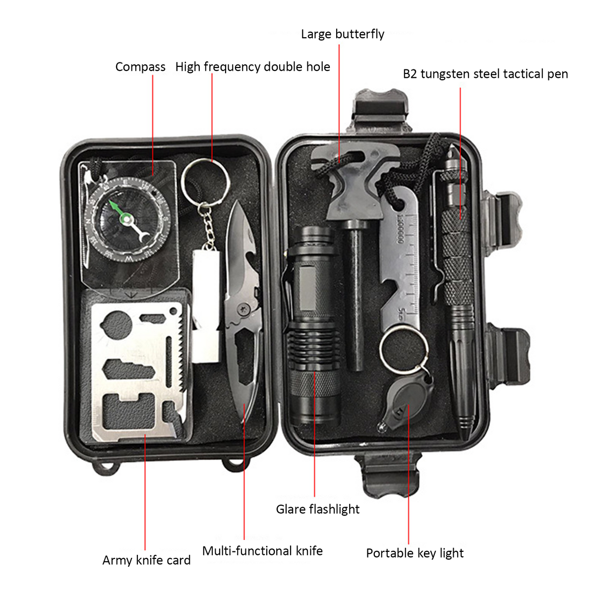 Camping Tool Emergency Survival Equipment Set Outdoor Sport Tactical Hiking Kit