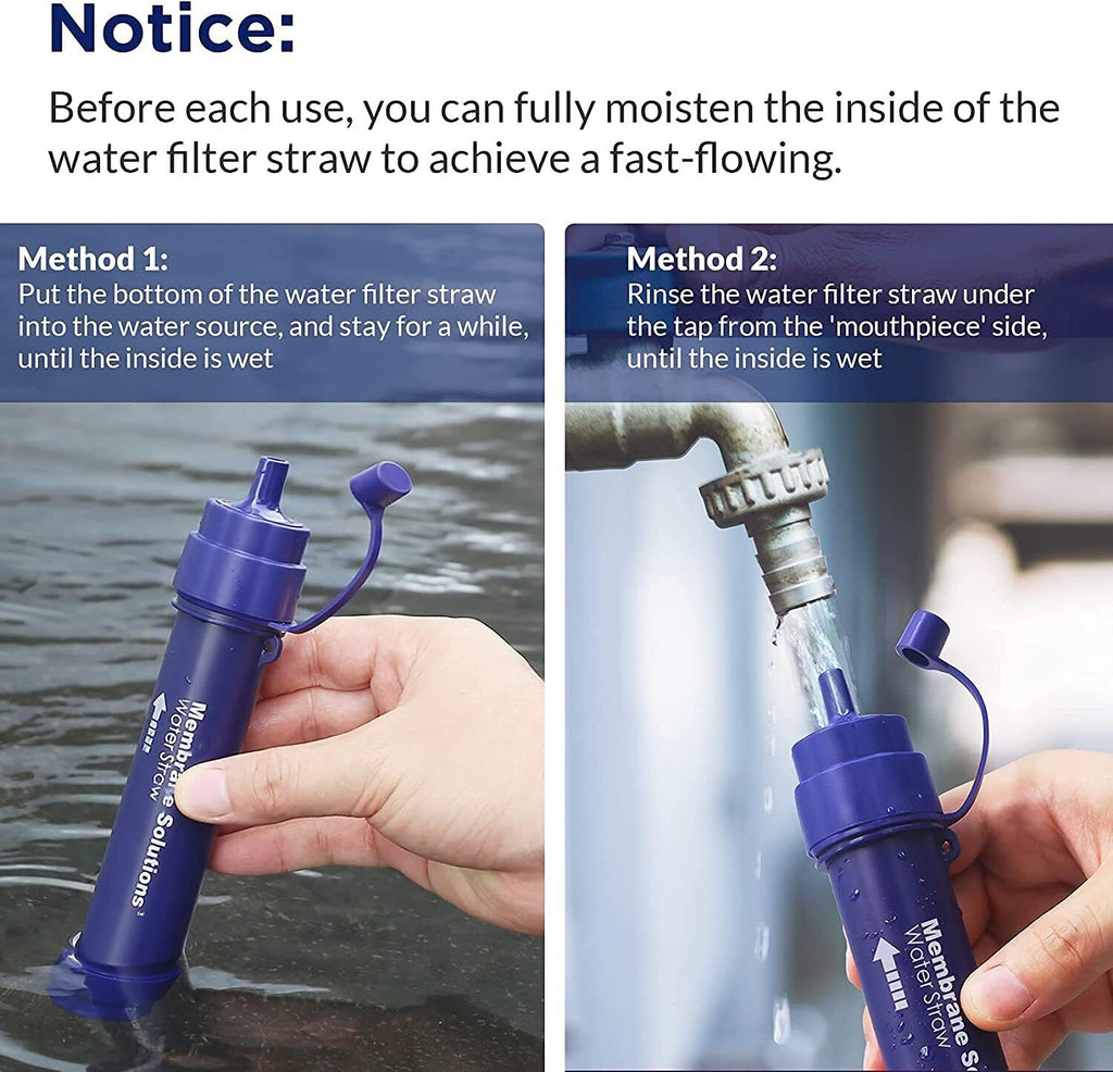 Personal Water Filter Straw 5000L Outdoor Survival Water Purification Straw0.1Î¼m