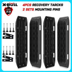 X-BULL Recovery tracks Boards 10T 2 Pairs/ Sand / Mud / Snow Mounting Bolts Pins Gen 2.0 -Black