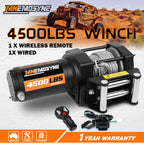Electric Winch 4500LBS Winch Steel Cable Trailer Towing Remote ATV Winch UTV Winch 4WD