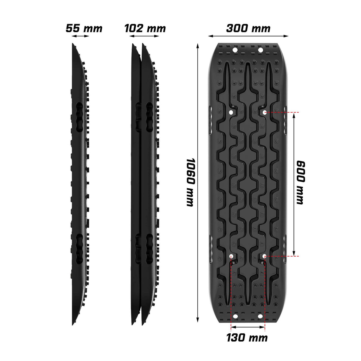 X-BULL Recovery tracks Sand tracks KIT Carry bag mounting pin Sand/Snow/Mud 10T 4WD-black Gen3.0