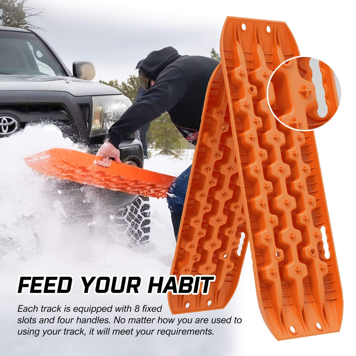 X-BULL Recovery tracks Sand tracks KIT Carry bag mounting pin Sand/Snow/Mud 10T 4WD-Orange Gen3.0