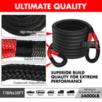 X-BULL Snatch Strap Soft Shackles Kinetic Recovery Rope Folding Shovel Survival