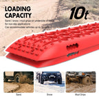 X-BULL Recovery tracks 10T Sand Mud Snow RED Offroad 4WD 4x4 2pc 91cm Gen 2.0 - red