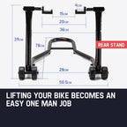 T-REX Motorcycle Stands Front & Rear Heavy-Duty Motorbike Lift Paddock Steel
