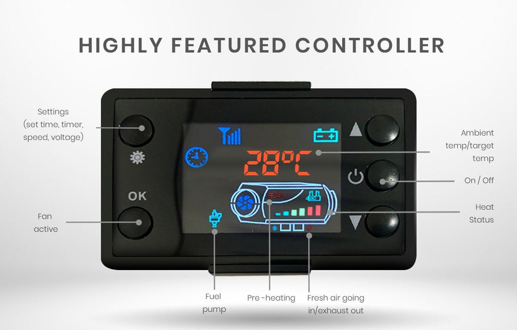 Thermomate Diesel Heater 12V 5kW Caravan Tank Remote Camper Trailer Van Air Motorhome Parking RV
