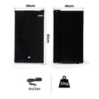 GECKO 95L Portable Upright Fridge and Freezer, 12V/24V for Camping, Caravans, Black