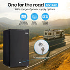 GECKO 95L Portable Upright Fridge and Freezer, 12V/24V for Camping, Caravans, Black