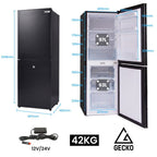 GECKO 160L Upright Portable Fridge / Freezer, 12V/24V for Motorhome, Tiny Home, Off-grid and Caravan, Black